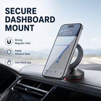Support magnétique pour voiture en alliage d'aluminium avec rotation à 360° pour tableau de bord - Accessoires intérieurs de voiture