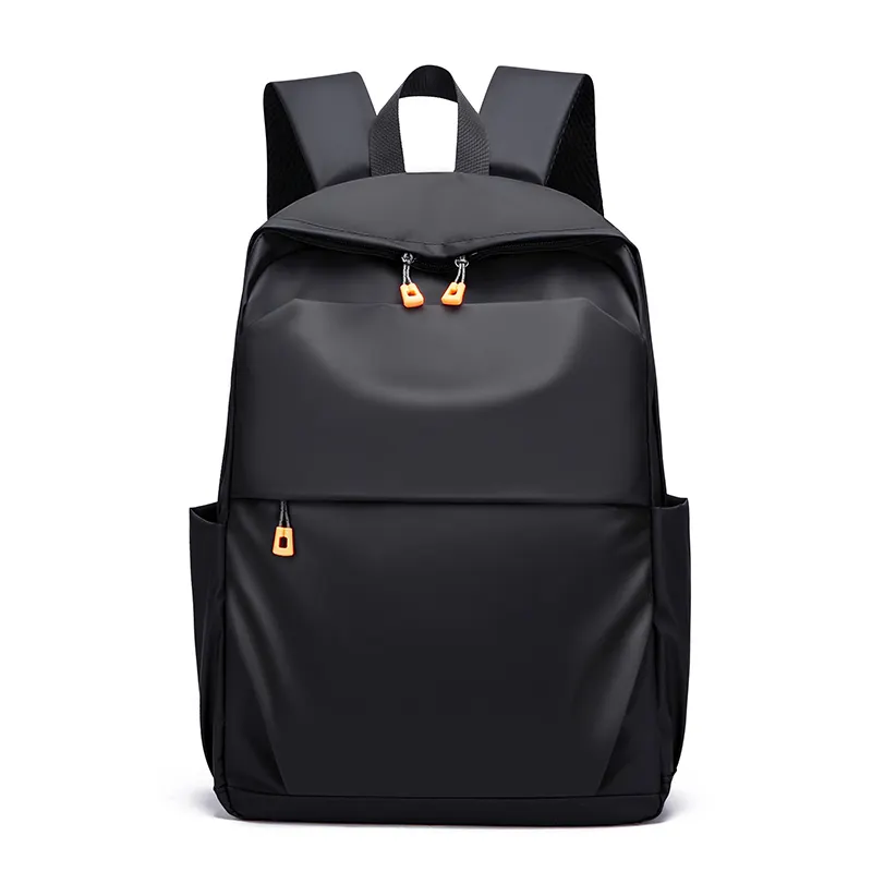 Custom black PU Backpack Waterproof laptop bag Travel outdoor sports men's backpack