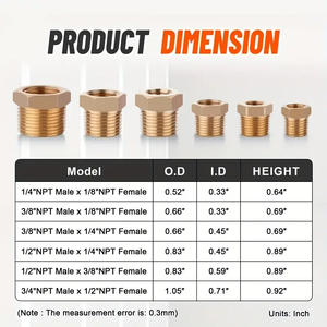 NPT 스레드 황동 육각 슬리브 키트 부식 방지 산업 파이프 커넥터 정원 샤워 키트 수도관 배관 - Product Image 3