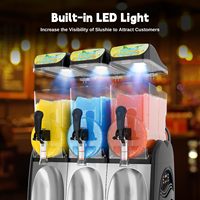 Machine à frappé et à boissons glacées 12L à 3 réservoirs en acier inoxydable de haute qualité, usage domestique et commercial, portable, multifonction, EU/CE