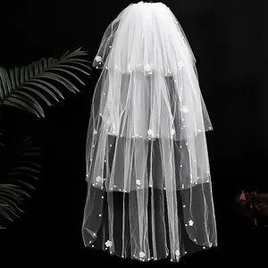 White Bride Veil With Comb For Wedding Party Veil And Accessories