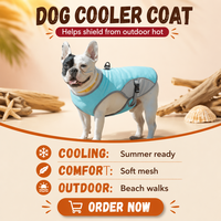 Veste rafraîchissante pour chien d'extérieur, tissu respirant et évaporatif, gilet anti-chaleur avec bande réfléchissante de sécurité