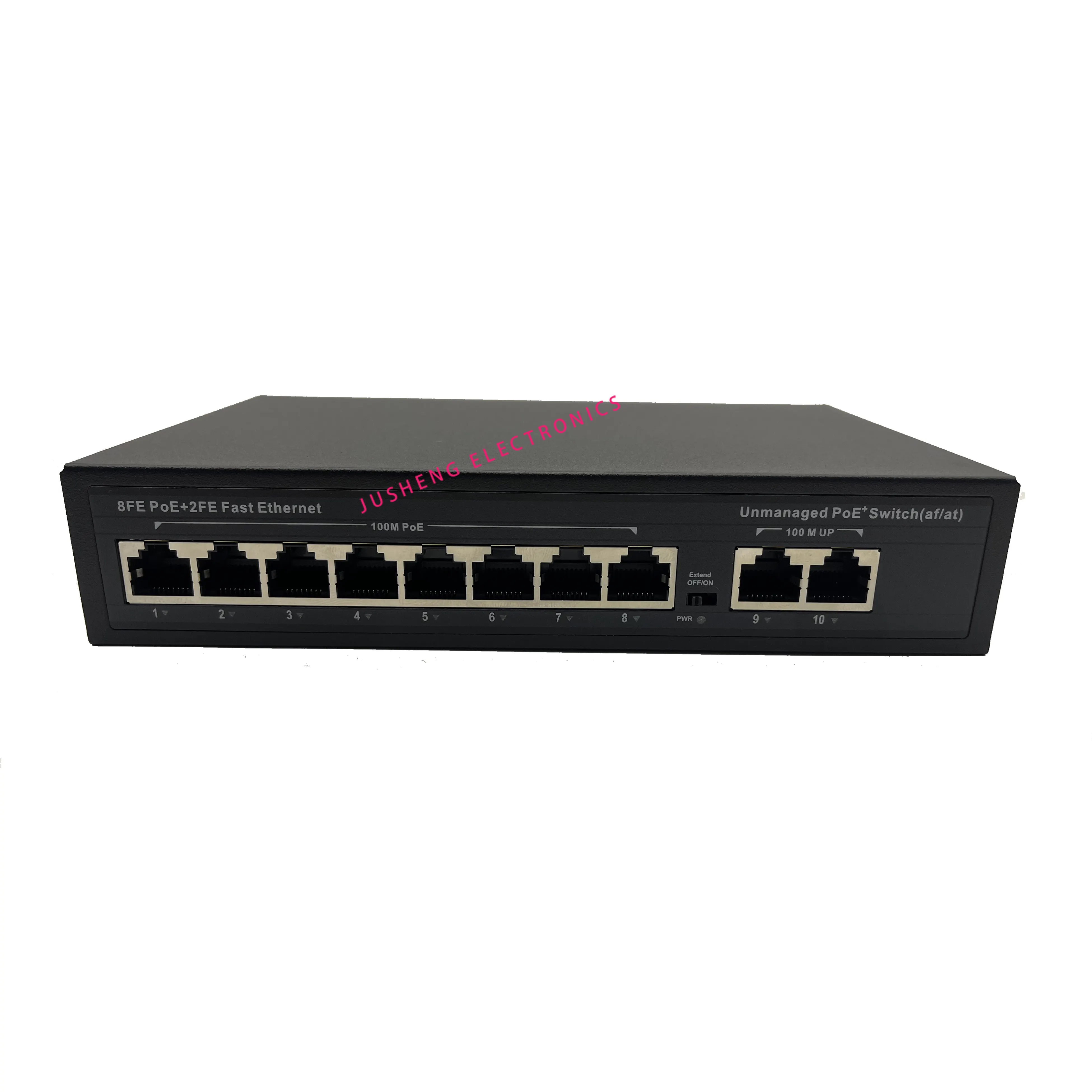 PoE Switch/8 + 2 100 MB สวิตช์ PoE มาตรฐาน/8*100Mbps + 2*100 mbps/ Adaptive POE พอร์ตเครือข่ายแหล่งจ่ายไฟ