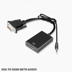 Adaptor Output HD 1080P VGA Ke HDMI, dengan Input Audio untuk Notebook PC DVD STB