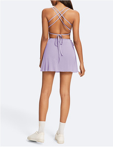 Nouvelle mode féminine respirante haute élastique jupe de Tennis Yoga demi jupe taille deux pièces sport jupe courte - Product Image 6