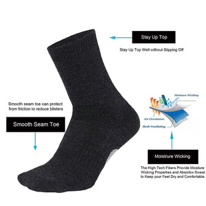 Chaussettes en laine mérinos pour hommes Chaussettes rembourrées <span class=keywords><strong>de</strong></span> <span class=keywords><strong>trail</strong></span> running avec logo personnalisé - Product Image 3