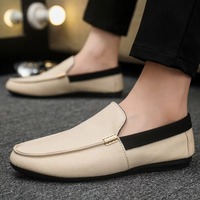 Mules en toile pour hommes, sans talon, avec boucle en métal doré, semelle plate souple, à enfiler, chaussures décontractées de conduite