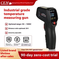 CEM DT-833c  Industriel 650 ℃   Thermomètre infrarouge haute précision en ABS pour la cuisine, pistolet de mesure de température d'huile et d'eau pour usage domestique OEM