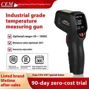 CEM DT-833c Industrial 650 ℃   Termômetro Infravermelho de Alta Precisão em Material ABS para Cozinha, Pistola de Temperatura para Óleo e Água para Uso Doméstico OEM - Product Image 3