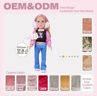 Vêtements personnalisés pour poupée de 18 pouces, tenue crop top imprimée ours, graphique personnalisé, couleur personnalisée, marque privée, ensemble de 3 pièces pour poupée
