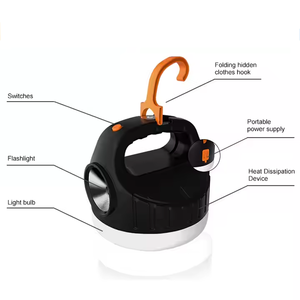 Lampes solaires LED d'extérieur pour le camping, lanternes portables rechargeables par USB, lumières d'urgence pour la pêche, le barbecue, l'éclairage de camping - Product Image 6