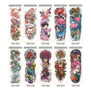 Pegatinas de tatuaje desechables a prueba de sudor impermeables de brazo completo para hombres y mujeres, nuevo diseño de tatuaje de flores transfronterizo europeo americano - Product Image 4