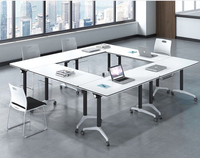Mobilier de bureau et bureaux pour étudiants Cadre en acier Table pliable pour salle de formation