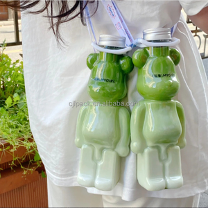 Personalizado 500ml 700ml plástico PET oso botellas portátil té oso botella desechable botella de agua - Product Image 3