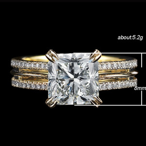 Anello da Donna con Zirconia Cubica Taglio Quadrato, Stile Matrimoniale, Gioiello alla Moda - Product Image 5