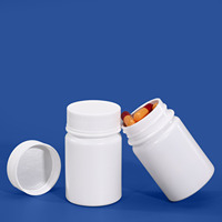 Flacon rond en HDPE blanc personnalisé de 50 ml, 100 ml, 200 ml avec bouchon à vis en plastique, emballage de capsule anti-corrosion, sérigraphie