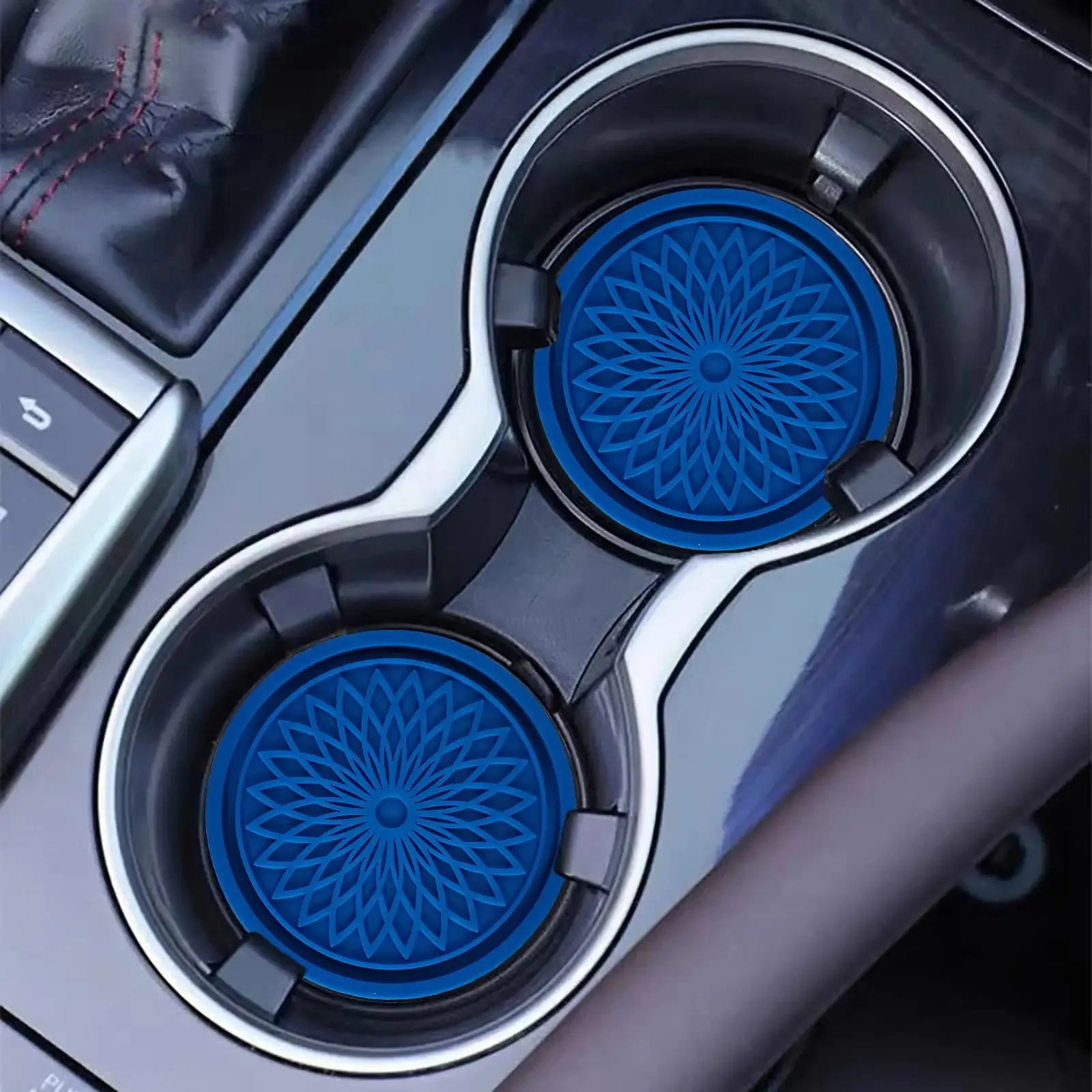 High quality and best-selling anti slip embedded car interior accessories, car cup holders, PVC and silicone coasters