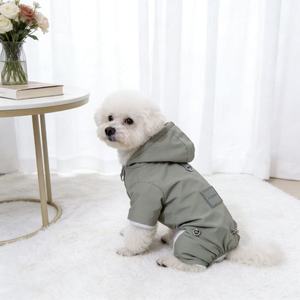 Manteau d'hiver pour chien, pour Schnauzer, Teddy, Bichon Frise, rembourré, à capuche, vêtement à quatre pattes, kaki, vert foncé, marron foncé, automne-hiver - Product Image 4