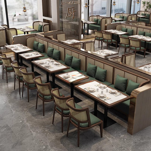 Sofá de Pared Cuadrado de Madera Maciza y Ratán, Estilo Hong Kong, para Casa de Té, Desmontable, para <span class=keywords><strong>Restaurante</strong></span> Temático del Sudeste Asiático - Product Image 4