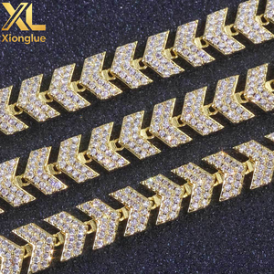 Pulsera de Eslabones con Diseño de Flecha de Diamantes Iced Out, Chapada en Oro de 18K, Joyería Hip Hop de Moda para Hombre, Regalo - Product Image 3