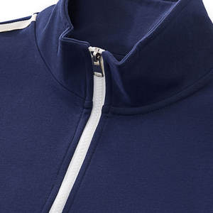 Chaqueta Deportiva con Cierre Personalizable a Rayas de 340G al por Mayor, Estilo Casual, Moderno y Preppy - Product Image 2