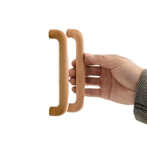 Simple Natural Wood Color Cabinet Door with Solid Beech Black Walnut Modern Design Wooden Drawer Handle - Product Image 5