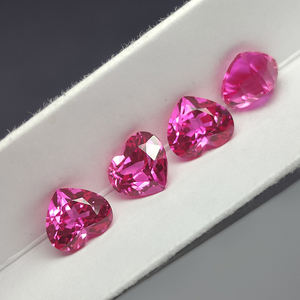 พลอยแซฟไฟร์สีชมพูทรงหัวใจเพาะเลี้ยงในห้องปฏิบัติการ สำหรับงาน DIY พลอยหลวม - Product Image 3