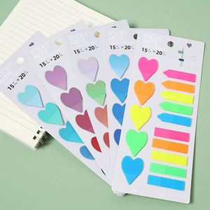 300-sheet Multicolor Mixed Set Heart-shaped Strip Self-adhesive Sticky Note Labels <b>Memo</b> <b>Pads</b> for Office/school Document - Product Image 1