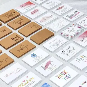 Cartões postais personalizados para impressão em papel reciclado, cartão de agradecimento comercial com seu próprio logotipo