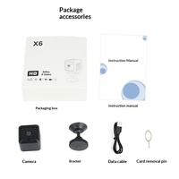Caméra X6 de surveillance à distance pour la sécurité domestique, 1080P HD sans fil Wi-Fi, vision nocturne, enregistrement photo et vidéo