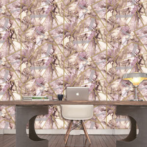 Papier peint PVC 3d pour la maison Papier peint de revêtement intérieur Motif géométrique Papier peint moderne en vinyle pour la décoration intérieure - Product Image 3