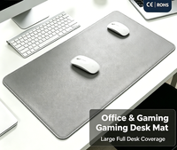 Tapis de bureau en cuir PU simple face antidérapant et imperméable, grand tapis de souris gaming avec logo personnalisé pour bureau et ordinateur