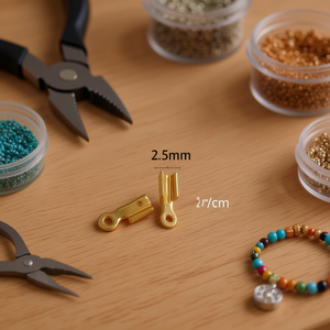 Ilan Metal Cord <b>Terminal</b> 2.5mm Gold Plated For Jewelry Making - Product Image 2