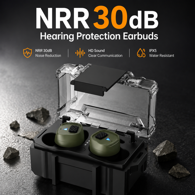 Wholesale OEM LOGO Wireless IPX4 Bluetooth5.4 NRR 30dB Noise Reduction Shooting Outdoor Tactical Earbuds
