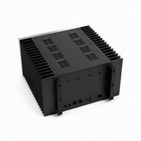 Boîtier audio Hifi personnalisé tout en aluminium, boîtier vide pour amplificateur intégré de classe A avec ailettes de refroidissement extrudées