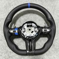 Personnalisation M Sport, bande bleue supérieure, cuir intégral, fibre de carbone pour BMW F80 M3 M550i F13 F10, cuir M4 F83 F82