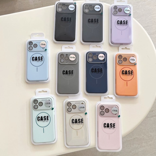 Big View Glass Lens Protector Liquid Silicone Magnetic Phone Case for iphone 17 Pro Max 16 15 14 Shockproof Case