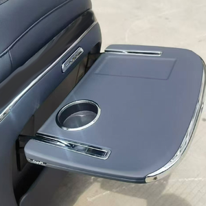 Premium Gray Leather <b>Car</b> Seat Tray with Led Light and Cup Holder for Luxury Auto Interior for - Product Image 1