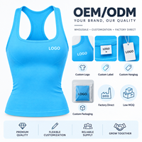 Débardeur de sport sans couture pour femme, col carré, avec logo personnalisé OEM, coussinets amovibles, dos nageur, pour yoga et gym, vente en gros