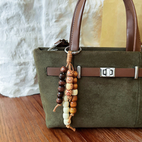 Tas Selempang Wanita Trendy Ukuran Sedang, Tekstur Suede Retro, Dua Pegangan Atas, Tali Selempang Dapat Disesuaikan, Cocok untuk Kantor