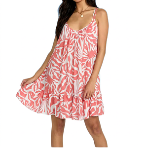 Vestido Mini de Playa para Mujer, Diseño de Fabricante, Estilo Hawaiano, Cuello en V, Espalda Baja, con Volantes, Personalizado, de Algodón - Product Image 6