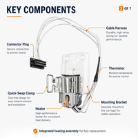 Kit Perakitan Pemanas Hotend Keramik Zirkonia Asli Bamboo Lab yang Ditingkatkan untuk A1/A1 Mini, 350 ° Tahan Suhu Tinggi