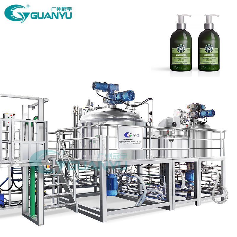 Guanyu High Quality Full Automatic Line Cosmetic Machine Mixing Tank Cosmetic Vacuum Homogenizing Emulsifying Mixing Machine