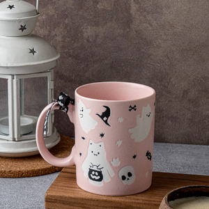 Tazze alla moda con scheletro danzante di Halloween, bicchieri in porcellana con stampe di streghe e pipistrelli, tazze da festa per la casa - Product Image 6