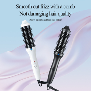 Pliable Cheveux Bigoudi Brosse Droite <span class=keywords><strong>Curl</strong></span> Fer À Friser Perm Cheveux Peigne Poire Fleur Électrique Ronde Brosse Bouton Intérieur Frange - Product Image 4