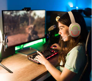 2025 New Led RGB hơi thở ánh sáng màu xanh răng trò chơi Tai nghe di động Tai nghe chơi <span class=keywords><strong>game</strong></span> không dây - Product Image 6