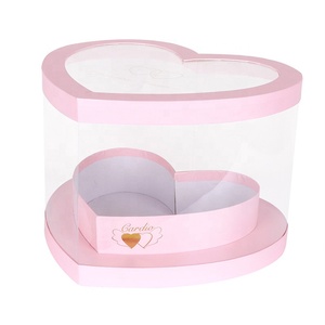 Factory Price Custom Luxury Heart Shape Wedding Rose Flower Box Cardboard Gift Paper Box With Clear Window