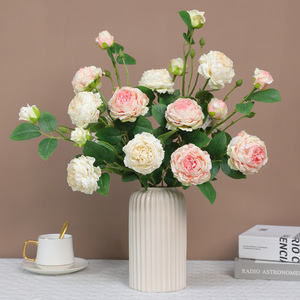 Bouquet de roses artificielles Ruilisi, 5 têtes, en soie, décoration de mariage, fait main, style français - Product Image 2