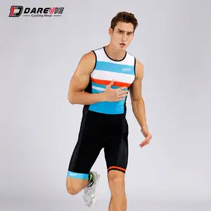 Darevie One Piece Maillot de cyclisme Tri Suit Triathlon Suit Hommes Maillot de cyclisme Ensemble Triathlon Kit