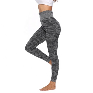 Leggings d'entraînement sans couture ensemble vêtements de sport de yoga taille haute pour femmes Leggings croisés à la taille - Product Image 3
